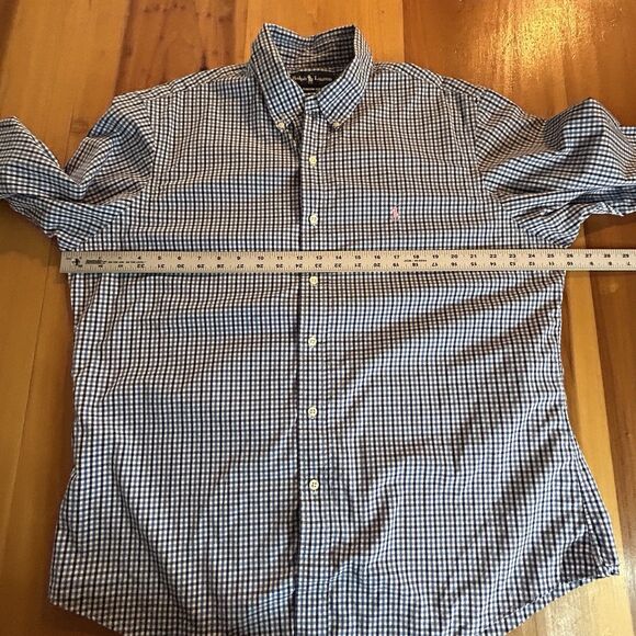 Ralph Lauren Custom Fit Men’s Button Down Shirt. XL. Long Sleeve. Blue Plaid - Picture 6 of 11